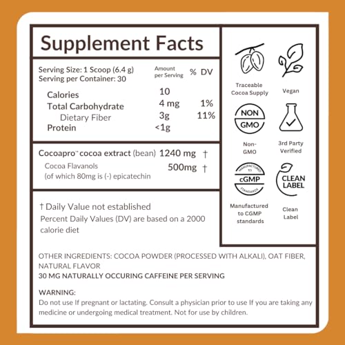 CocoaVia labelled 60 servings jar on kitchen counter ready for daily use.