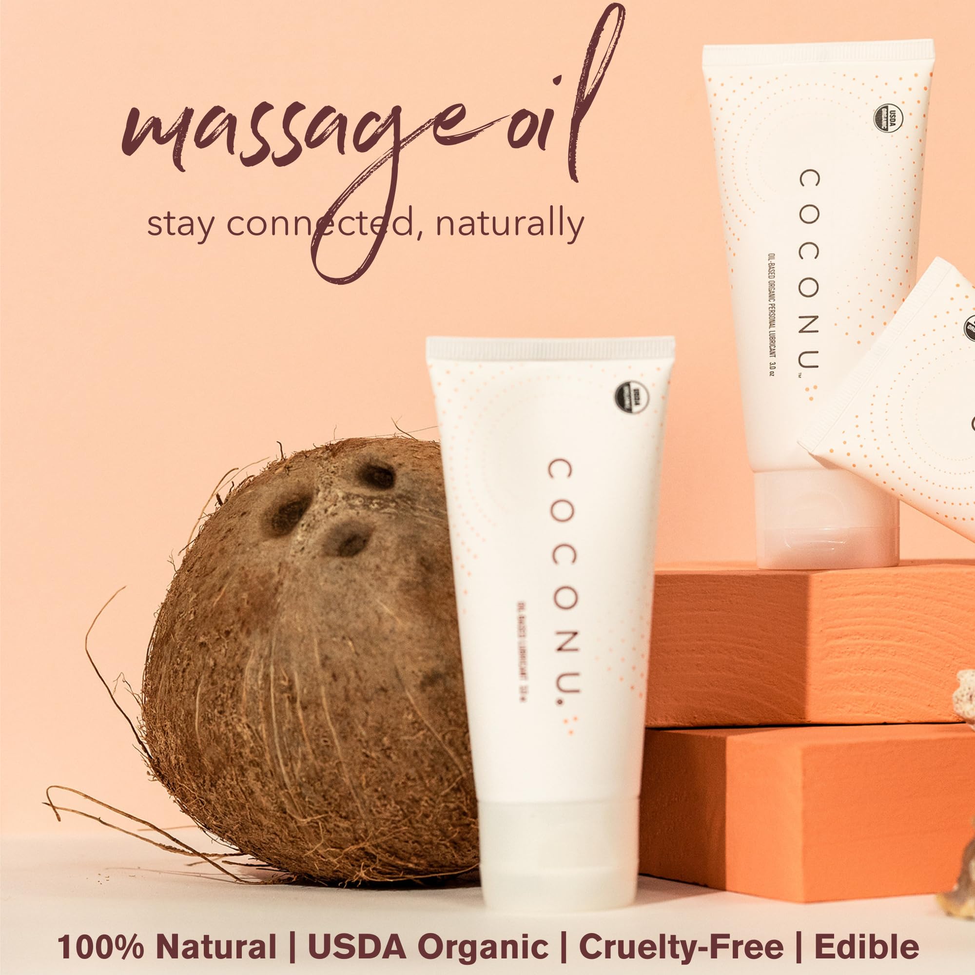COCONU organic coconut body oil with a silky texture for lasting glide