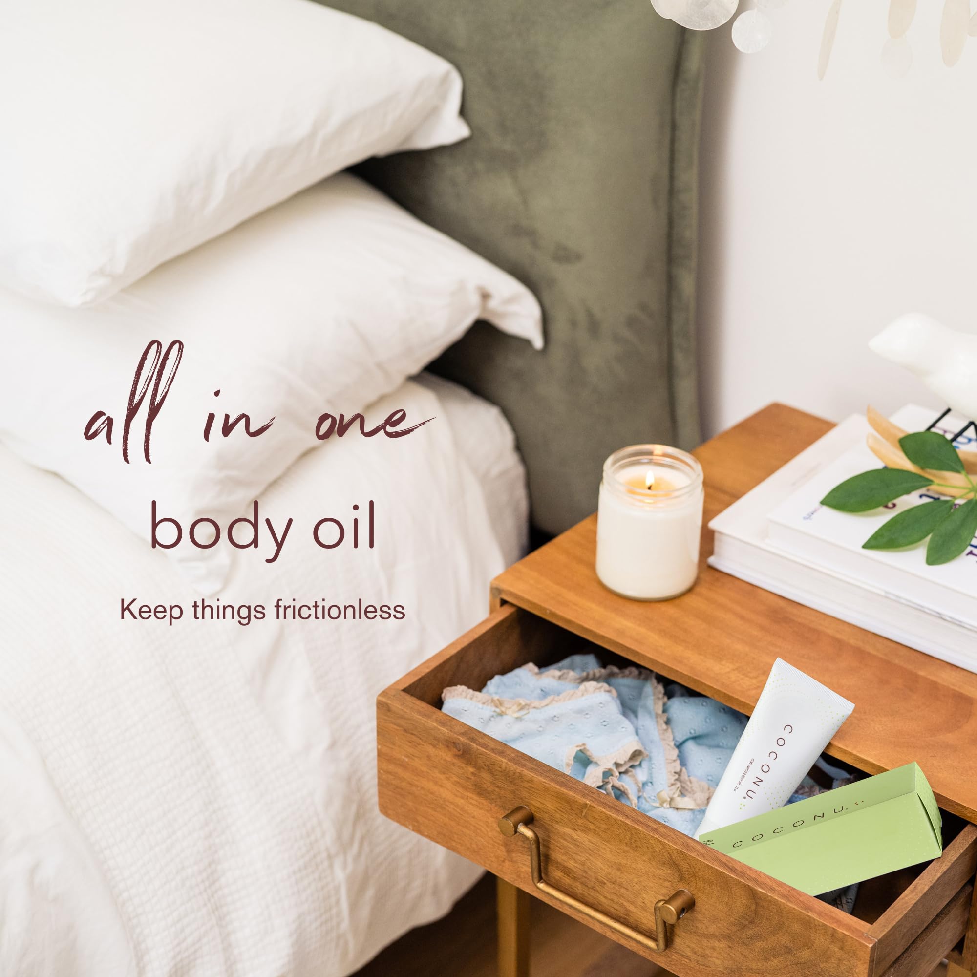 COCONU organic coconut oil ingredients provide natural moisture for skin.