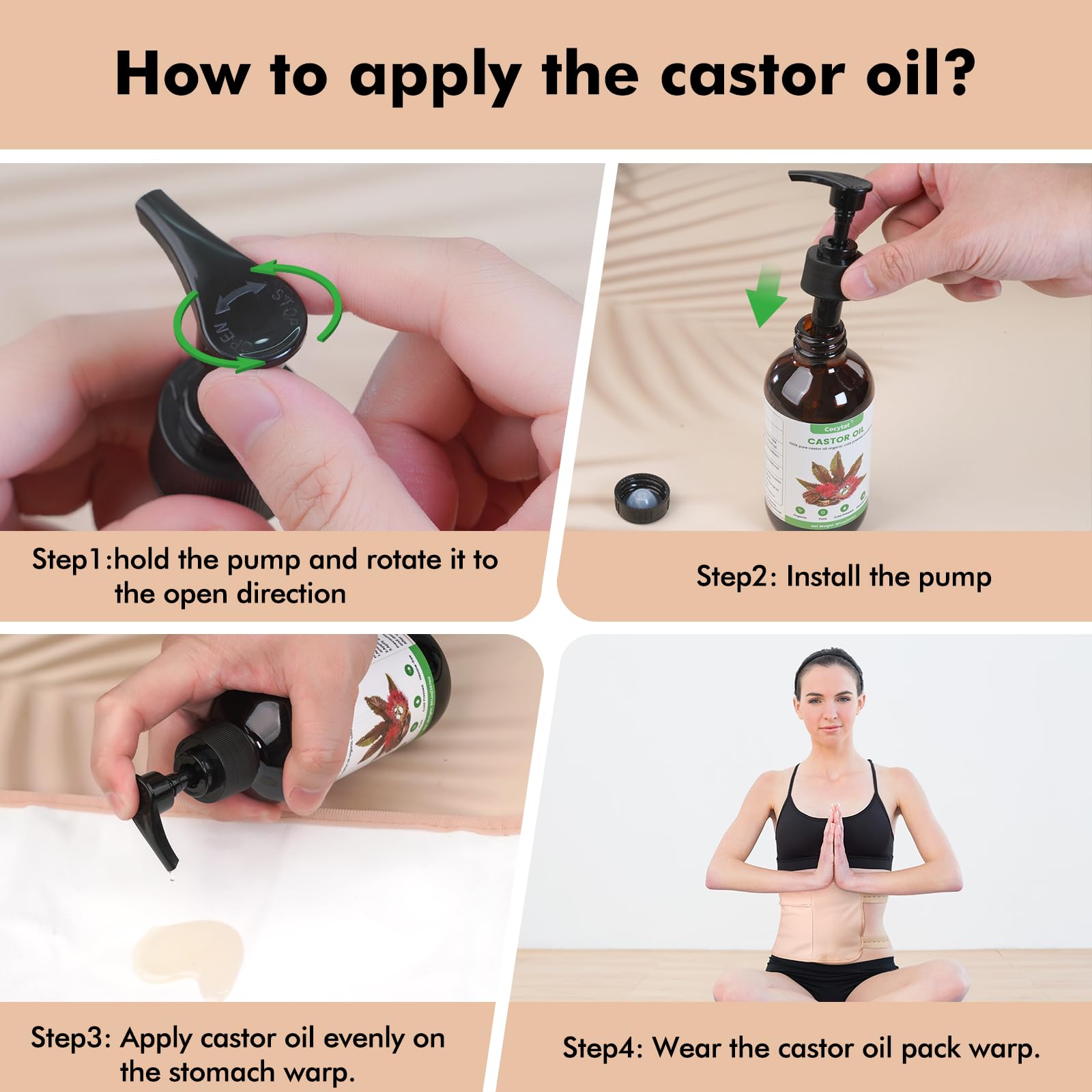 Cocytat Castor Oil Pack Wrap breast area demonstrates moisture-friendly self-care.