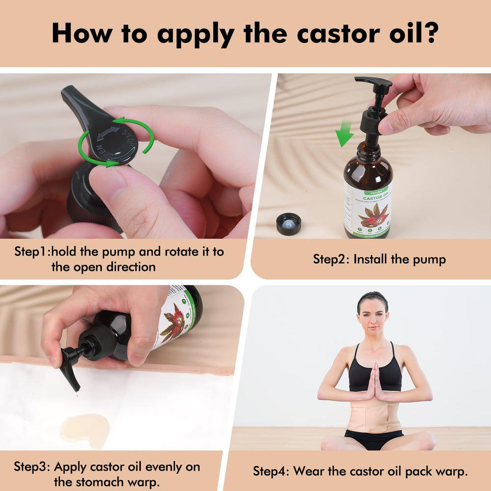 Cocytat Castor Oil Pack Wrap breast area demonstrates moisture-friendly self-care.