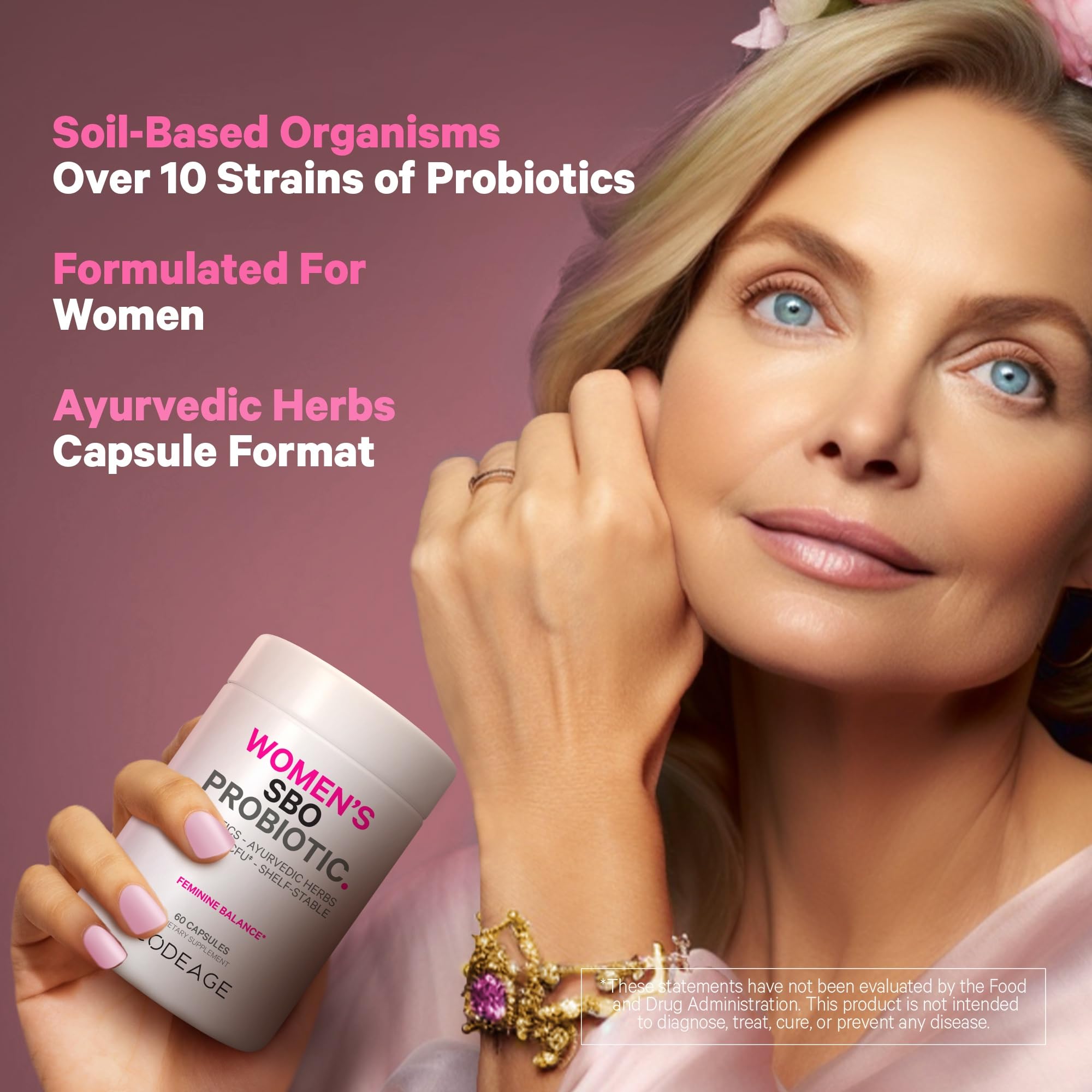 Codeage 60 capsules per bottle signal a month-long probiotic routine.