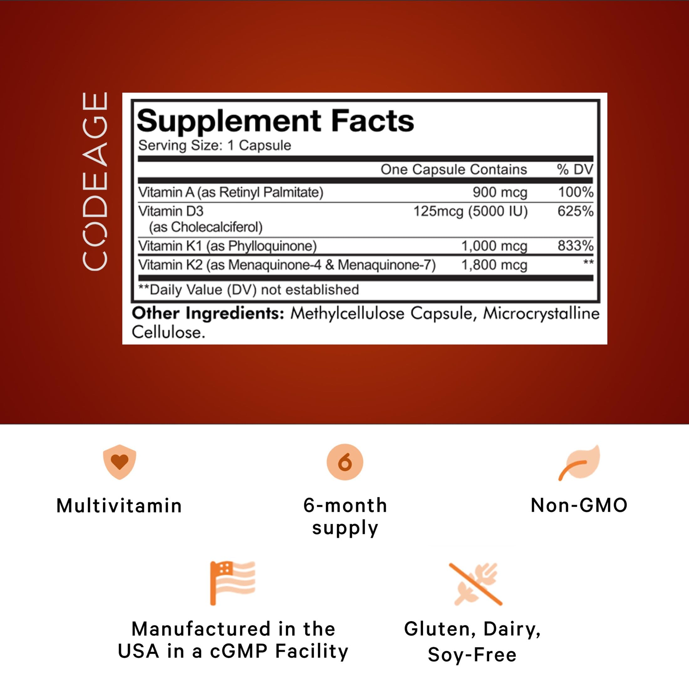Closeup of Codeage ADK capsules highlighting quality formula