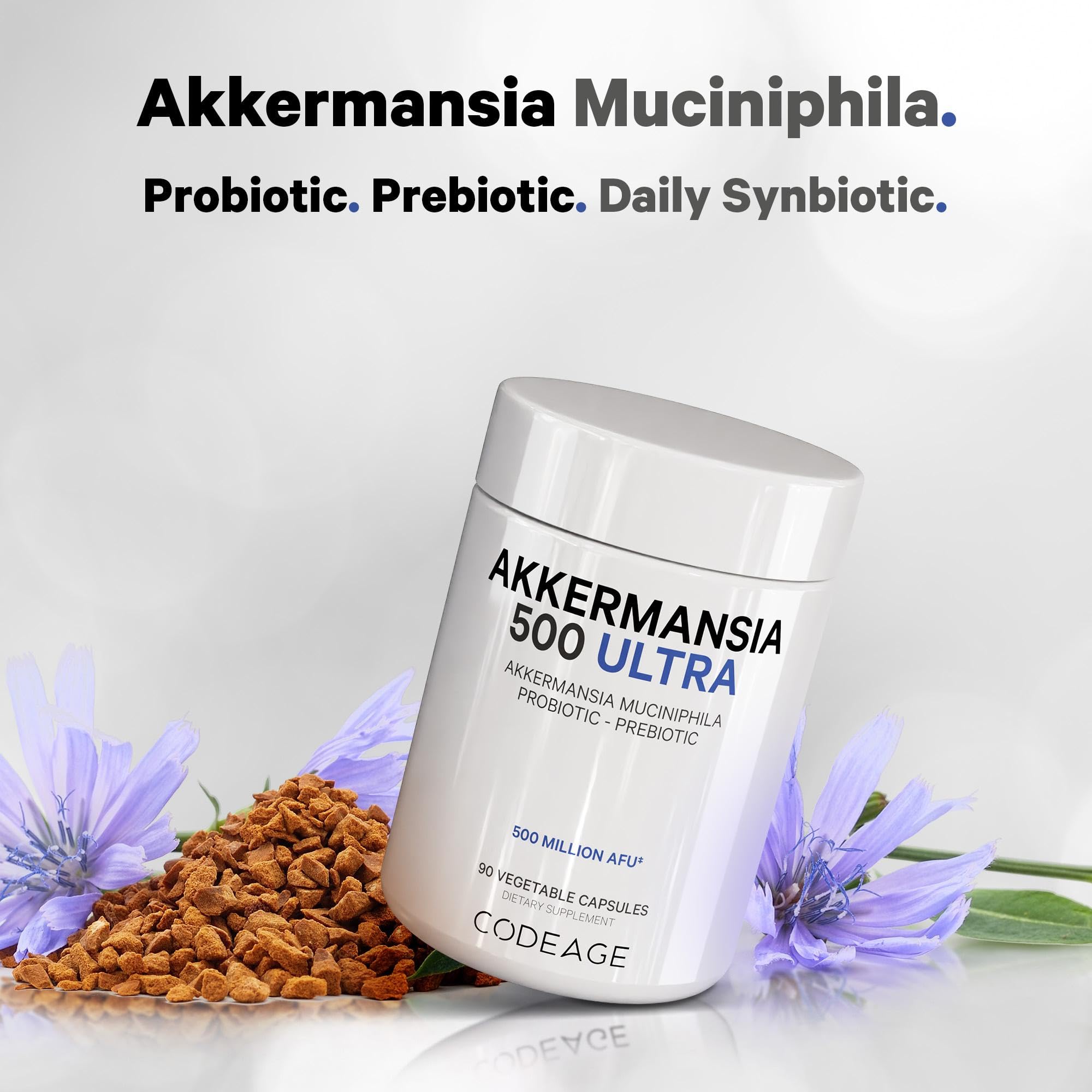 Codeage Akkermansia Ultra label and packaging highlighting vegan formula