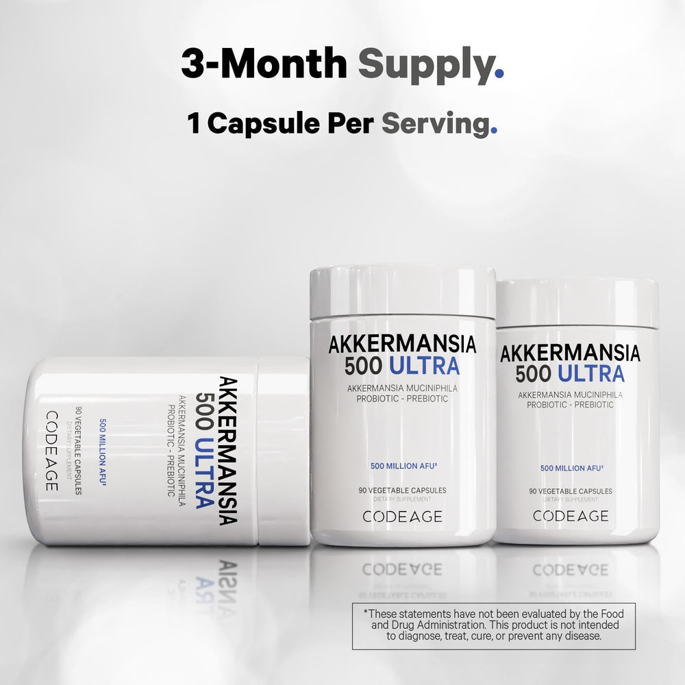 Codeage Akkermansia Ultra vegan capsules emphasizing allergen-free benefits