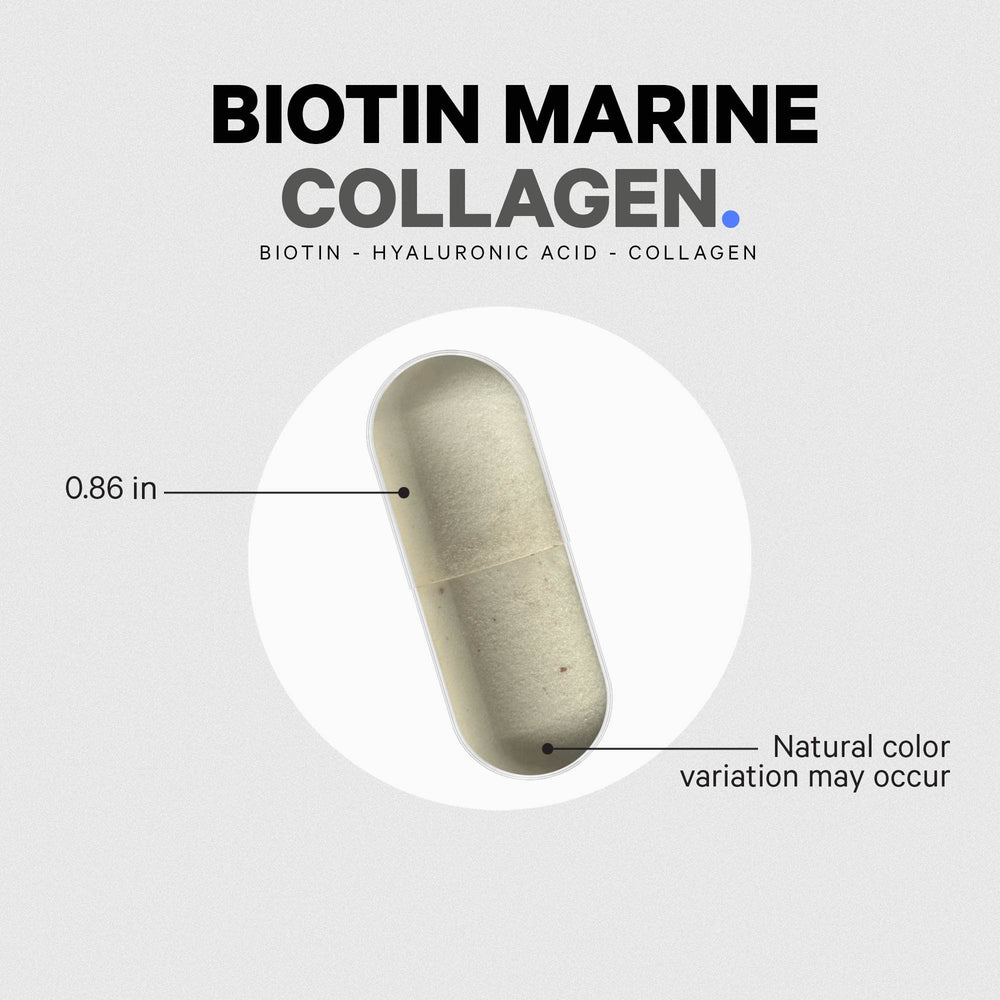 Codeage Biotin Marine Collagen capsule detail showing smooth coating
