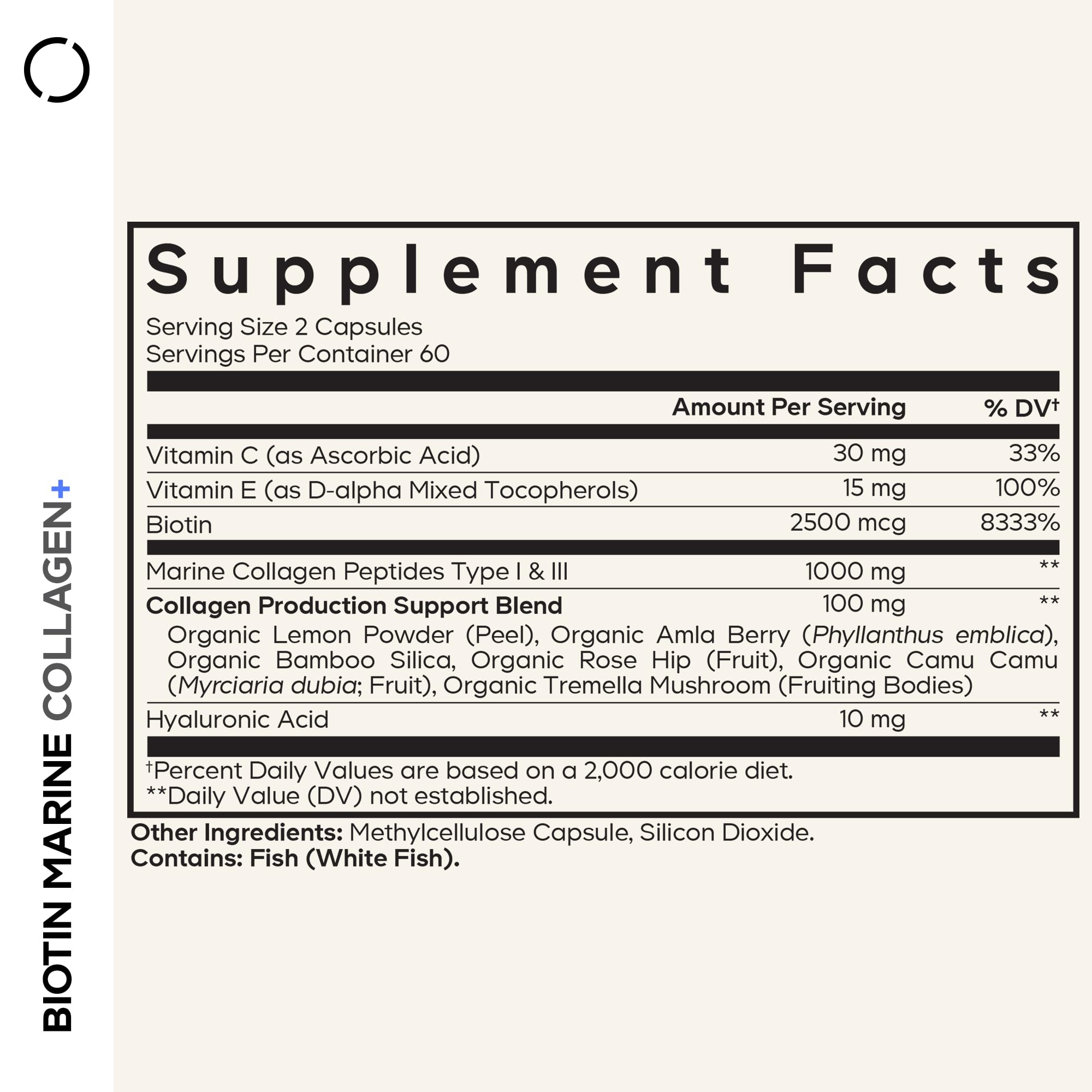 Codeage Biotin Marine Collagen capsules close-up for daily use