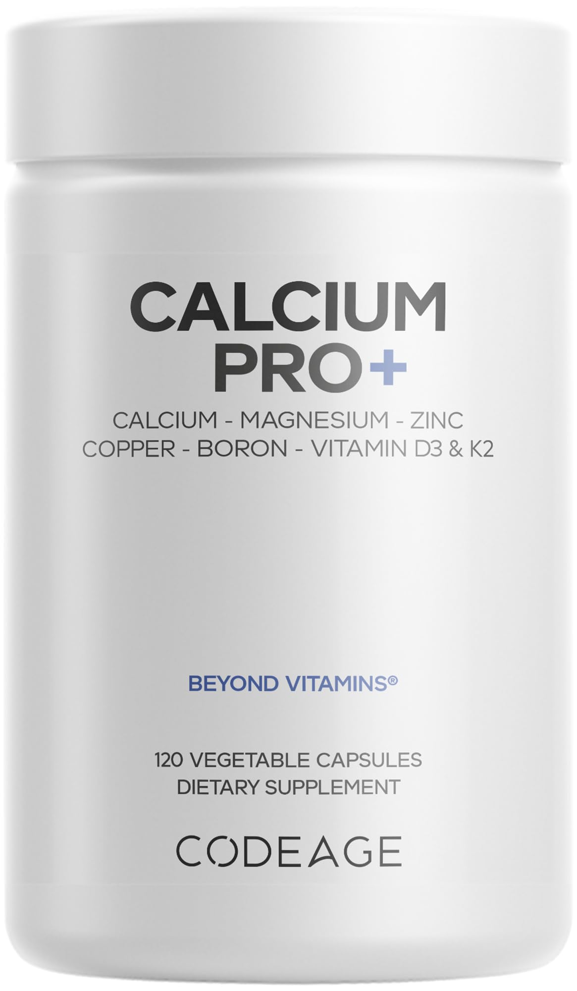 Codeage Calcium Pro+ bottle showing a 4-month supply for daily mineral support