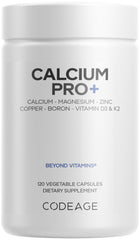 Codeage Calcium Pro+ bottle showing a 4-month supply for daily mineral support