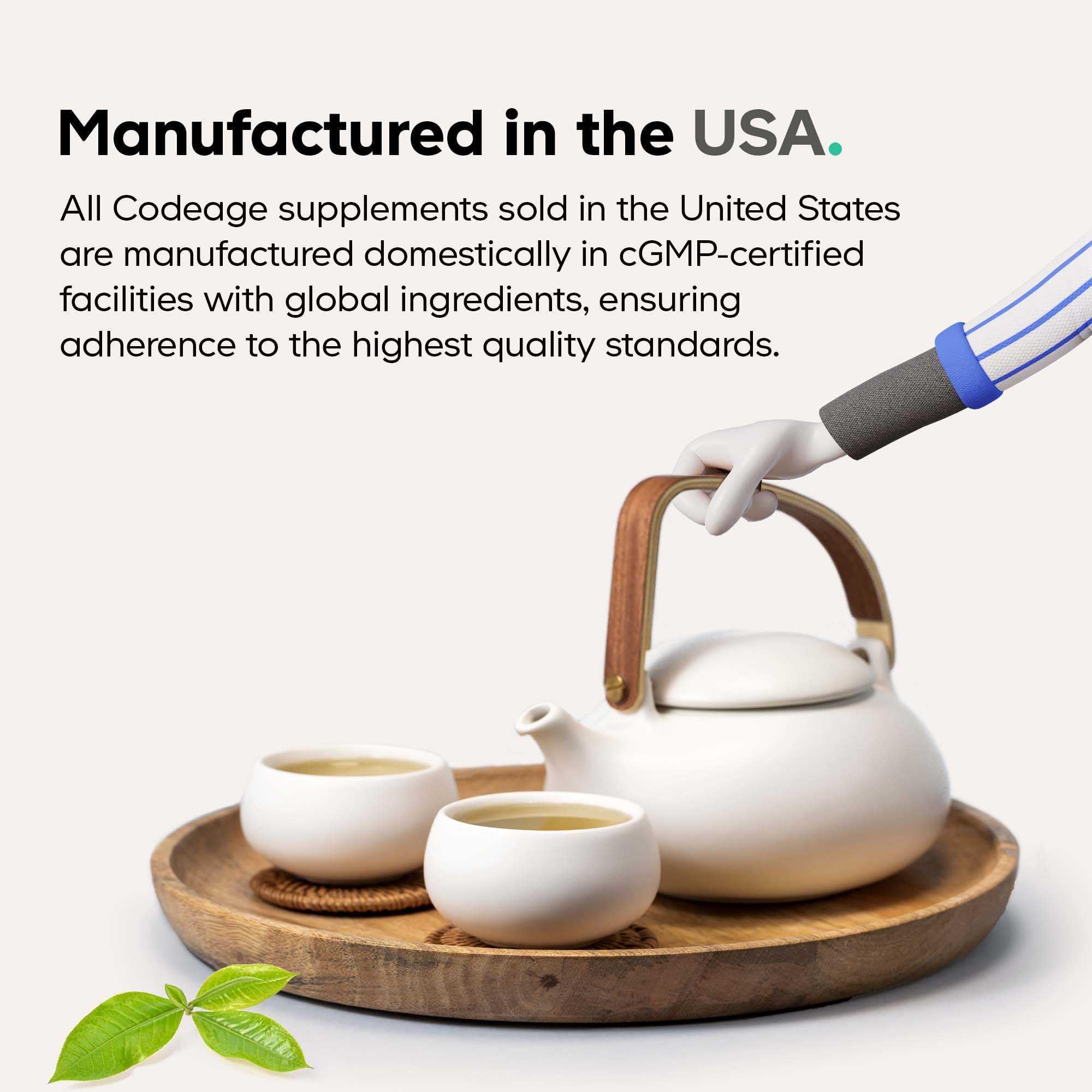 Codeage Clearface bottle pour shot demonstrates simple daily dosage.