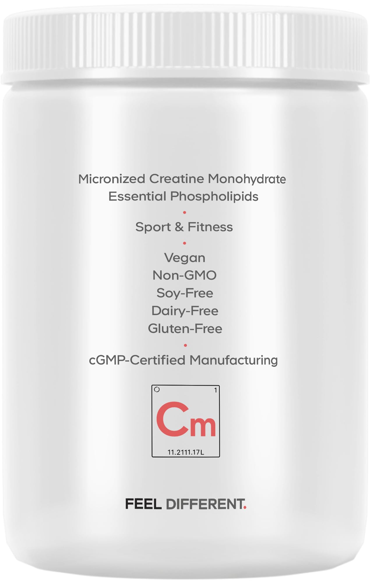 Codeage liposomal creatine powder label with clear nutrition facts.