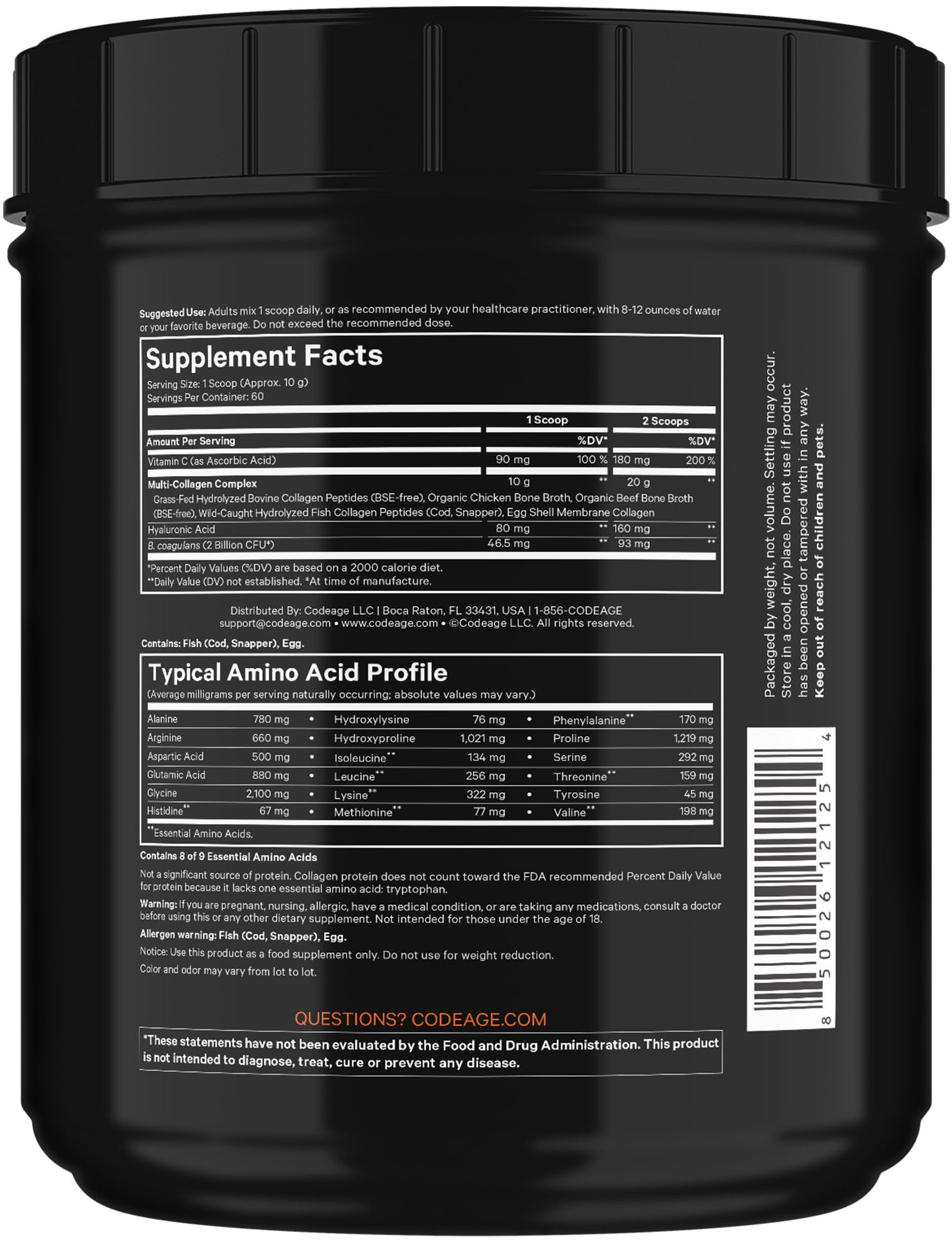 Codeage easy mix collagen powder stirred into smoothie