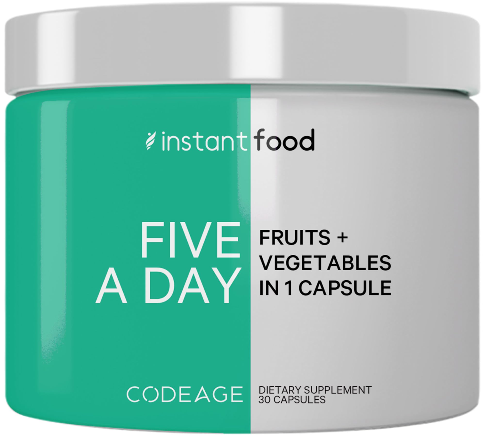 Codeage Five a Day capsule front showing the label for convenient daily nutrition