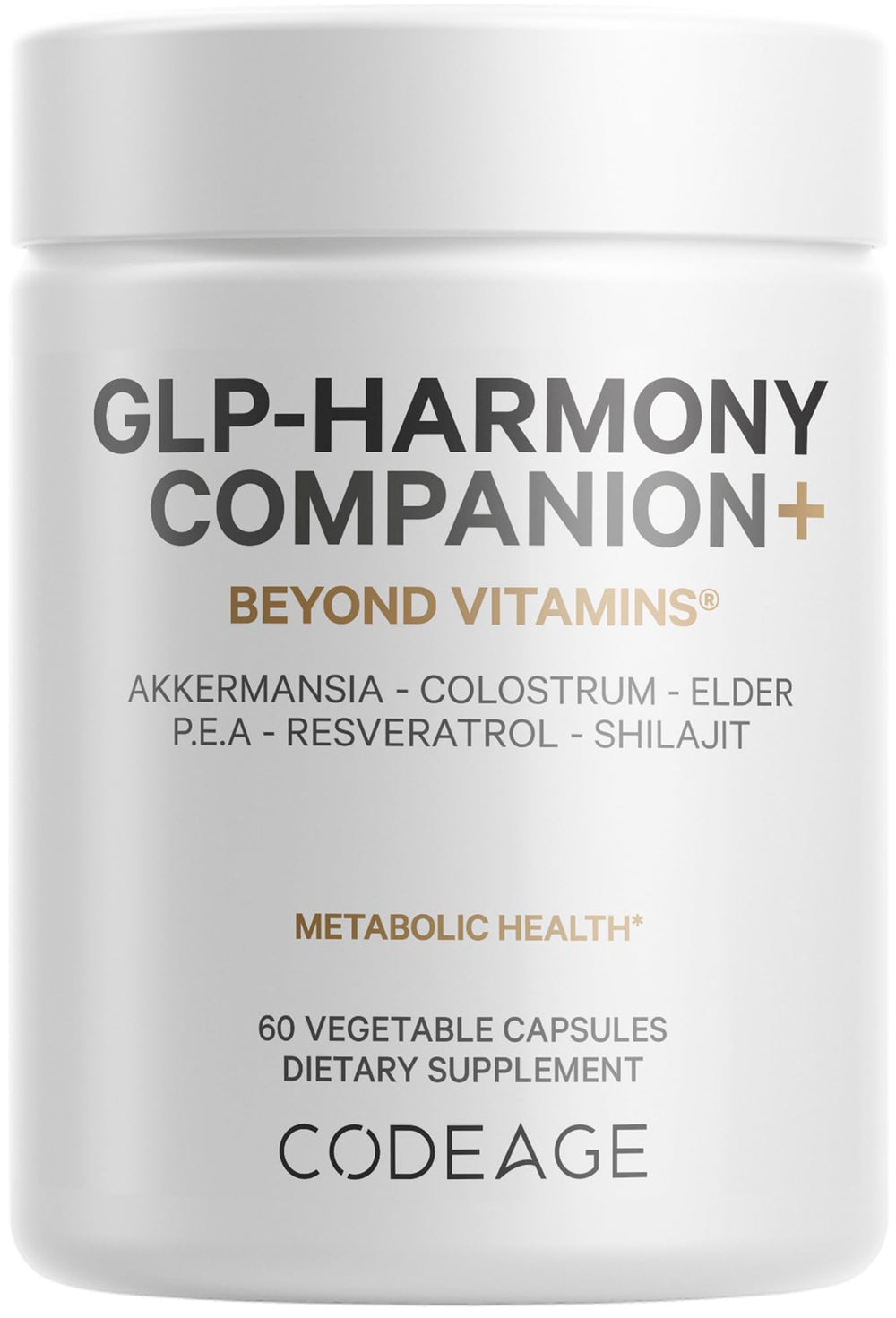 Codeage GLP-Harmony Companion+ bottle front for a simple daily capsule routine.