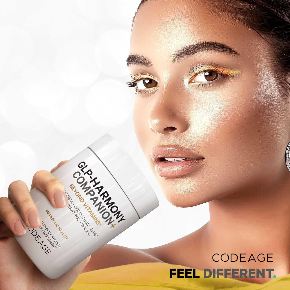 Codeage GLP-Harmony Companion+ dosage scoop shot implies straightforward measurement.