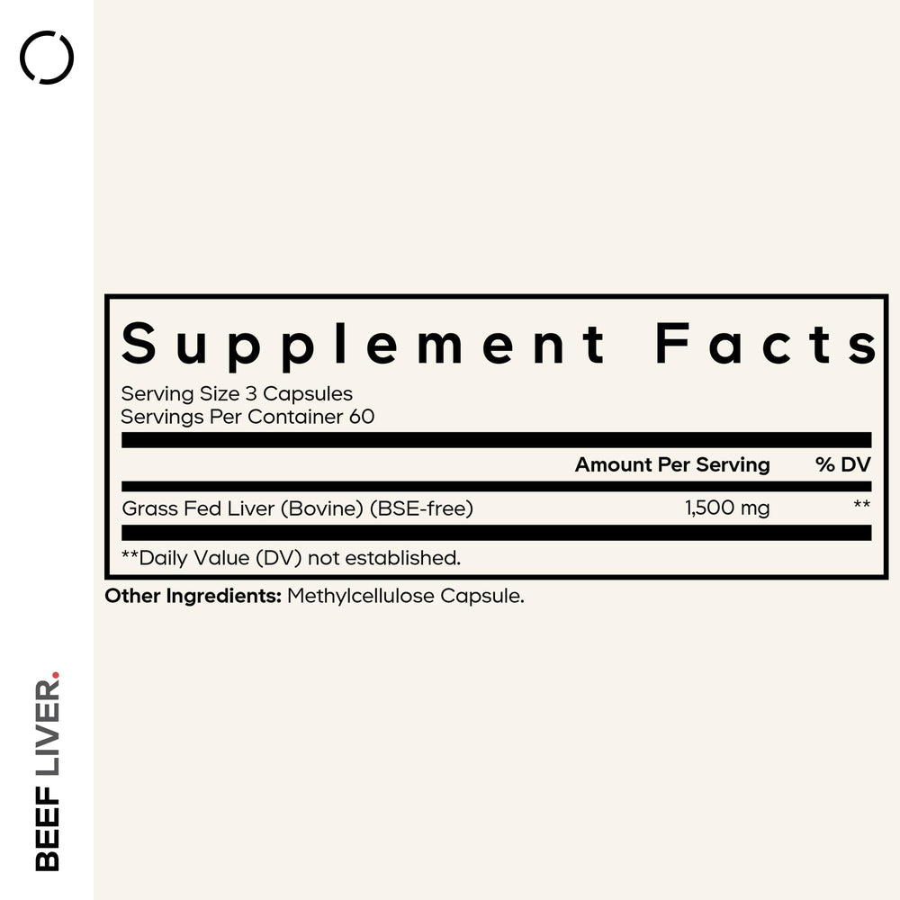 Codeage grass-fed beef liver desiccated pills close-up highlights convenience for busy mornings.