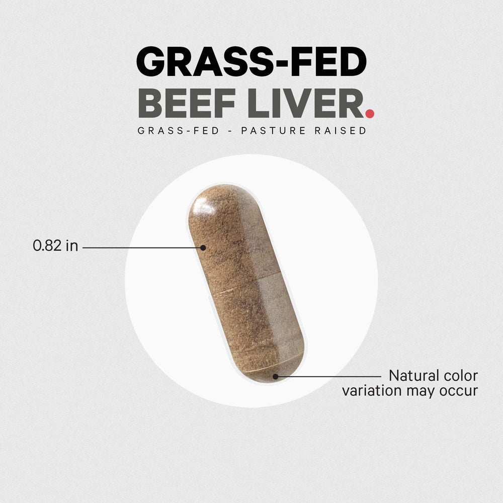 Codeage Grass-Fed Beef Liver capsules on shelf for easy daily intake.