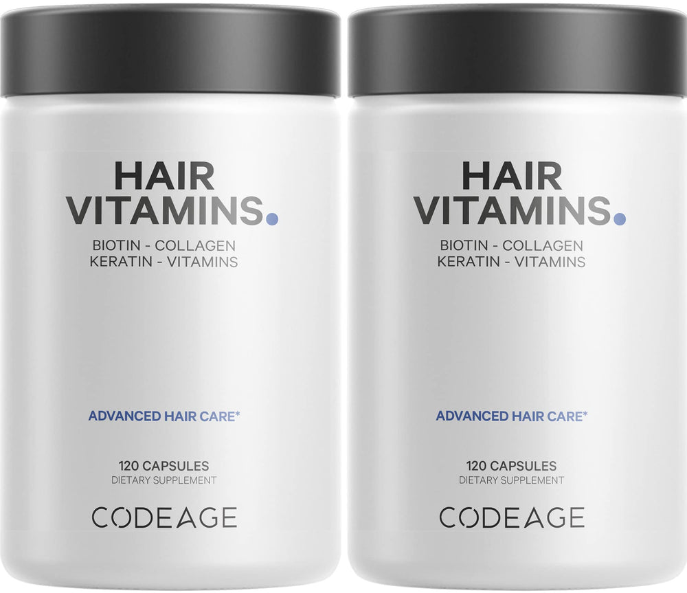 Codeage Hair Vitamins bottle front view for daily hair vitality support