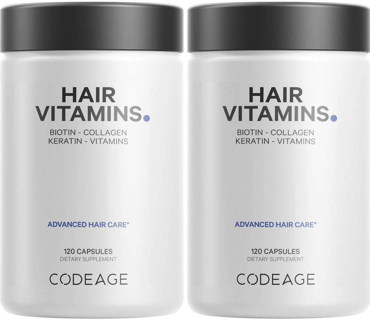 Codeage Hair Vitamins bottle front view for daily hair vitality support