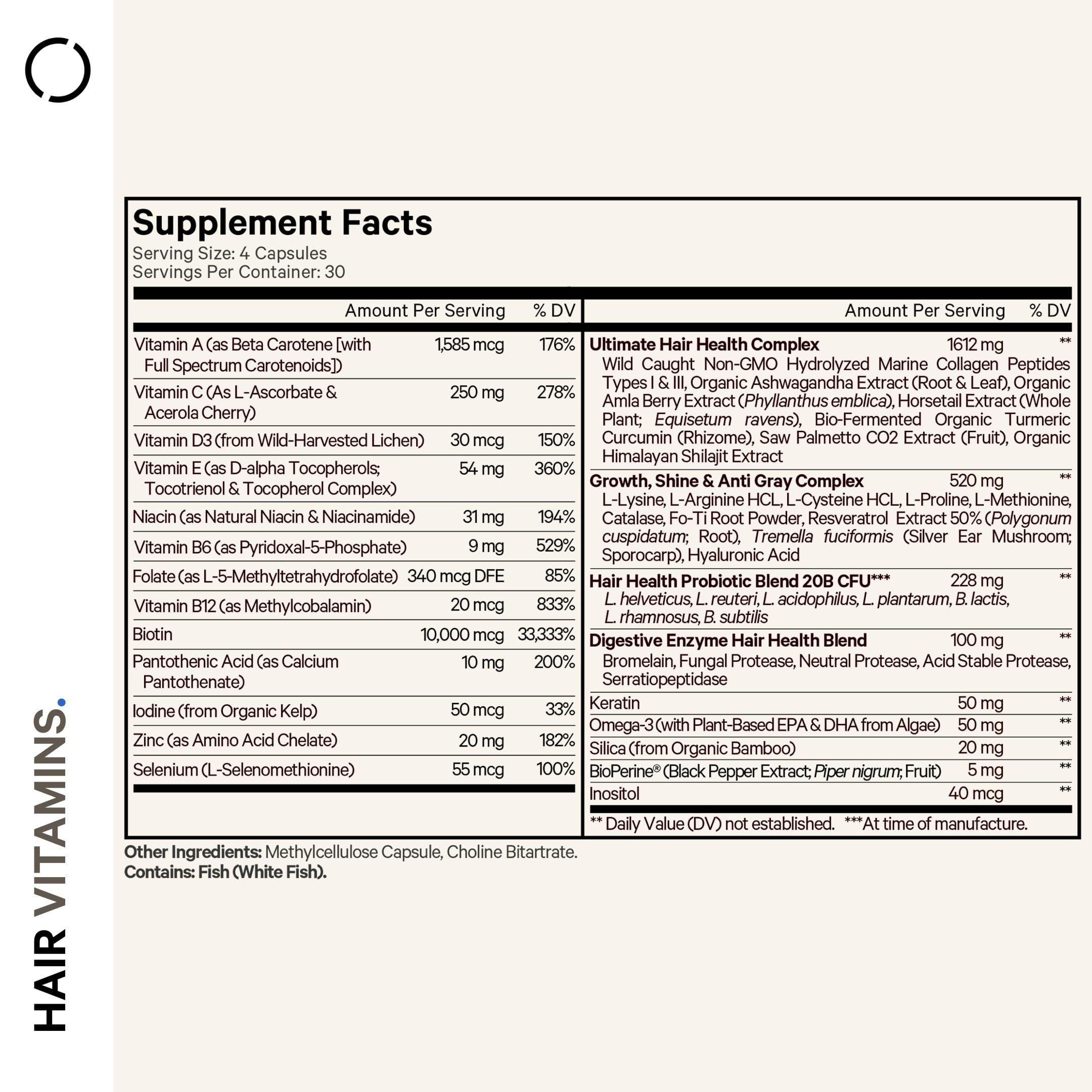 Codeage Hair Vitamins capsules close-up for radiant hair support