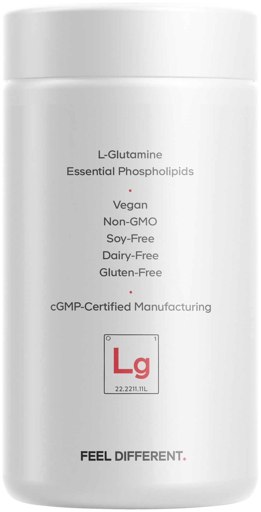 Codeage Liposomal L-Glutamine packaging mockup communicates 3-month supply