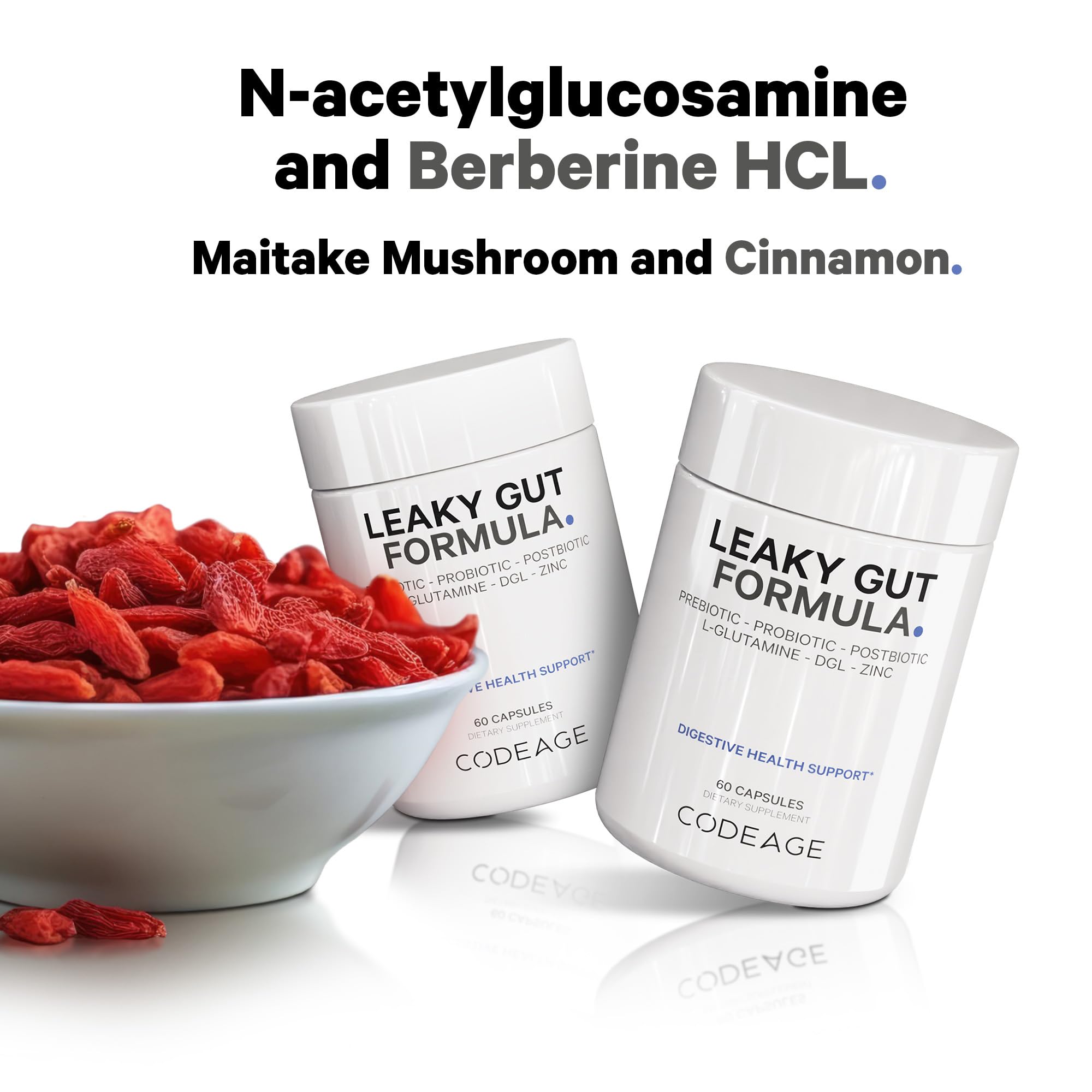 Codeage Leaky Gut berberine and DGL combination for digestive support.