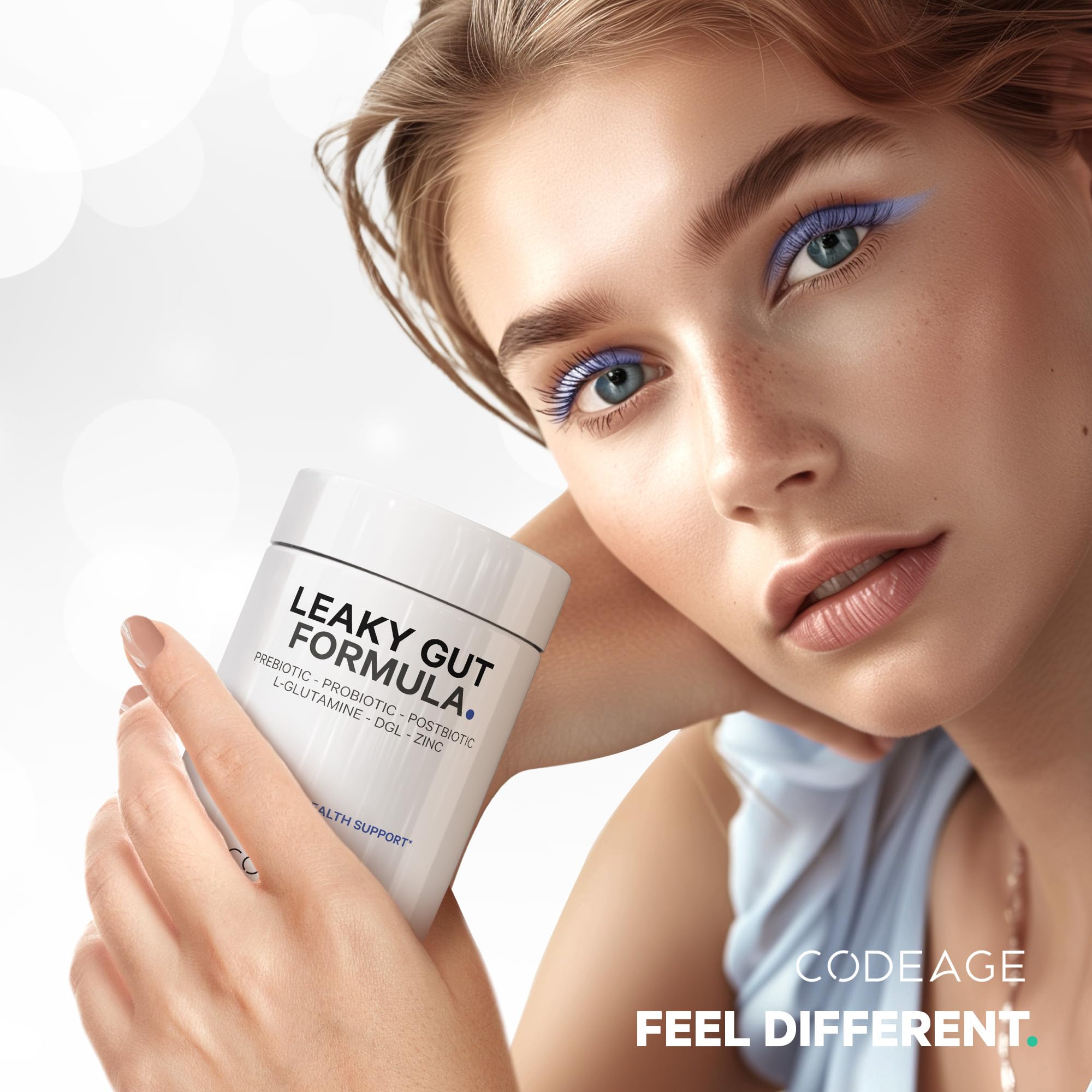 Codeage Leaky Gut vegan non-GMO seal for plant-based integrity.