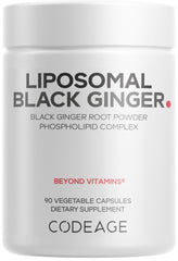Codeage Liposomal Black Ginger bottle with 90 capsules for a convenient 3-month daily routine.