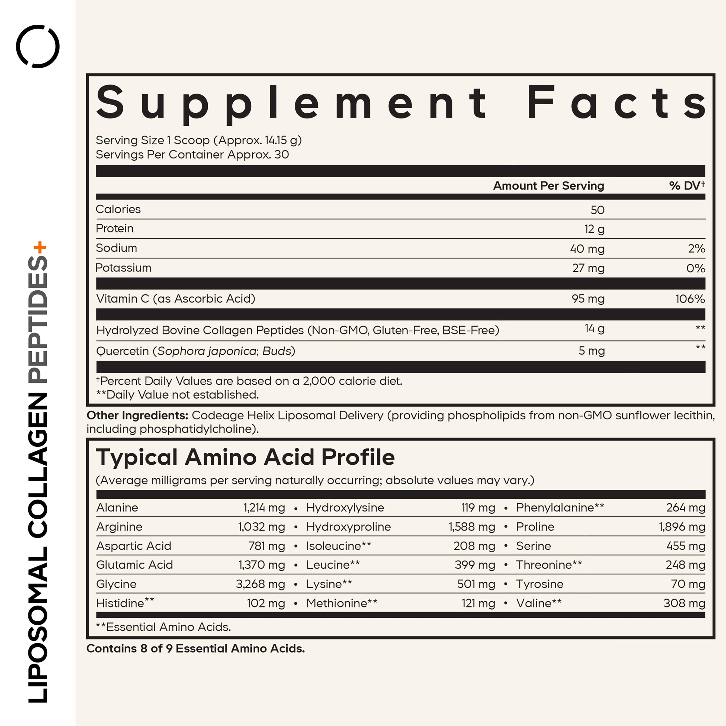 Codeage Liposomal Collagen Peptides bottle ready for convenient daily supplementation