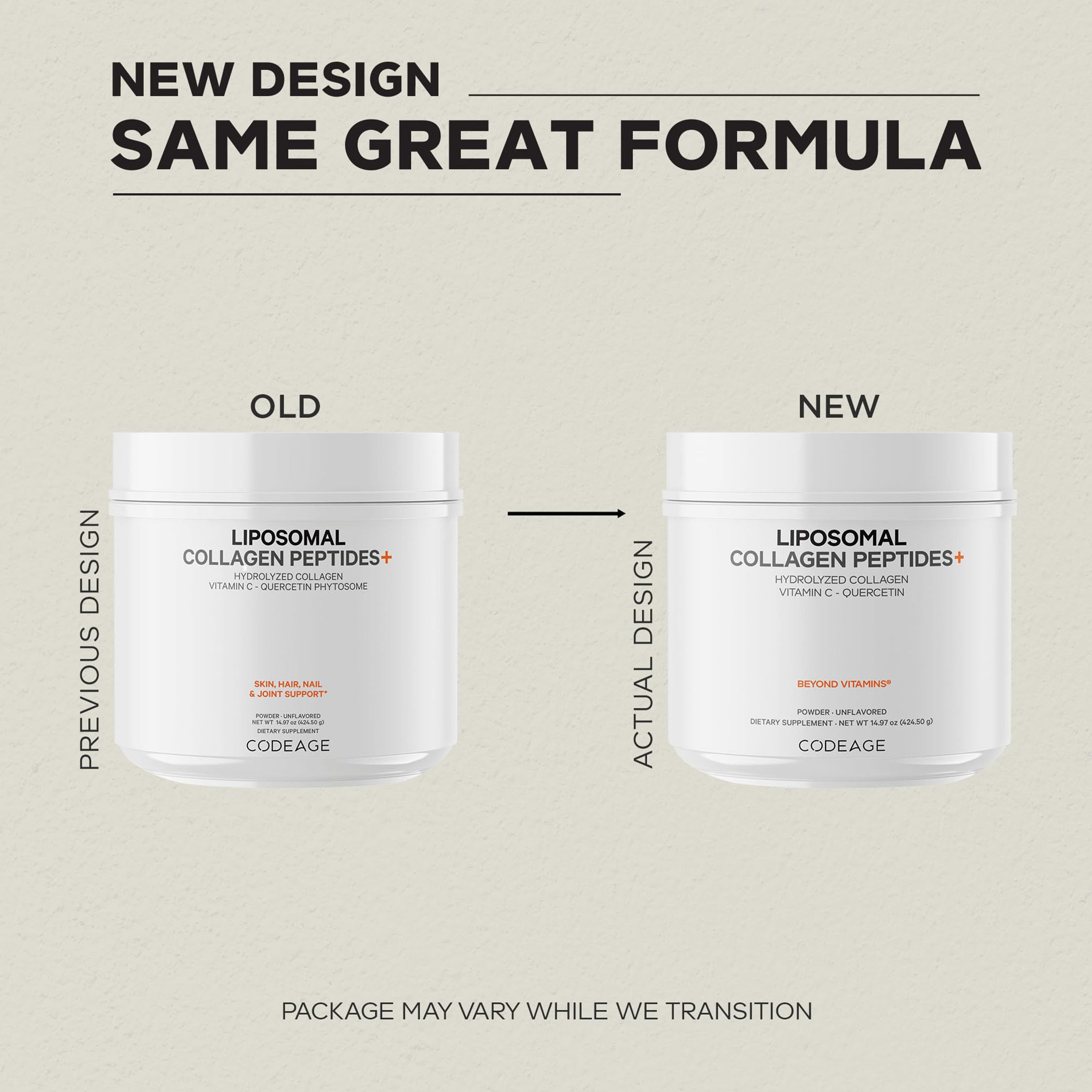 Codeage Liposomal Collagen Peptides scoop for easy mix into beverages