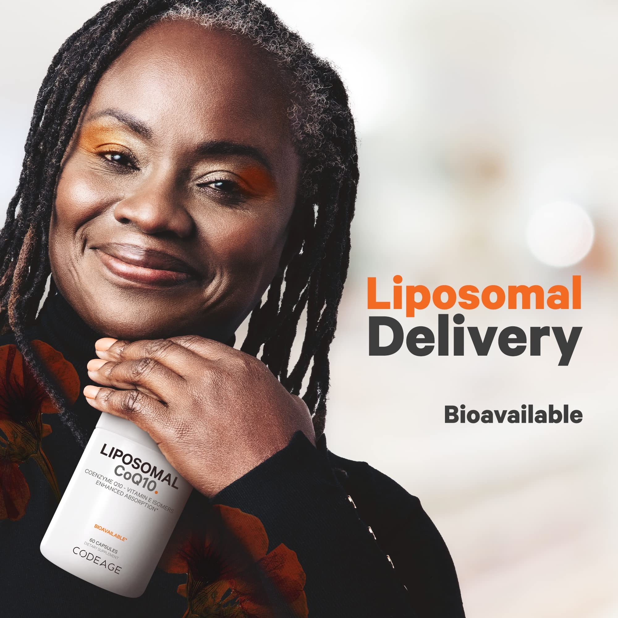 Codeage Liposomal CoQ10 USA-made stamp communicates quality.
