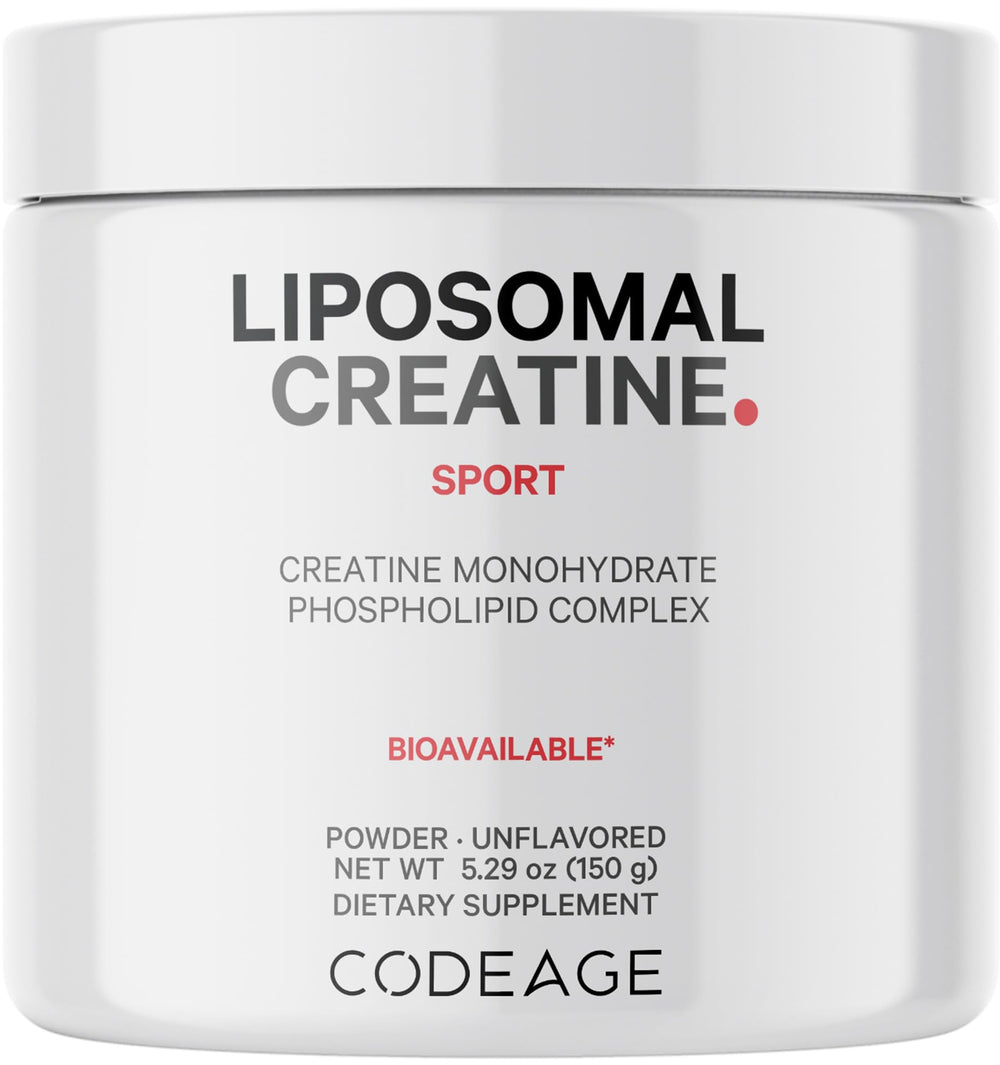 Codeage Liposomal Creatine bottle pour for quick pre- or post-workout mixing