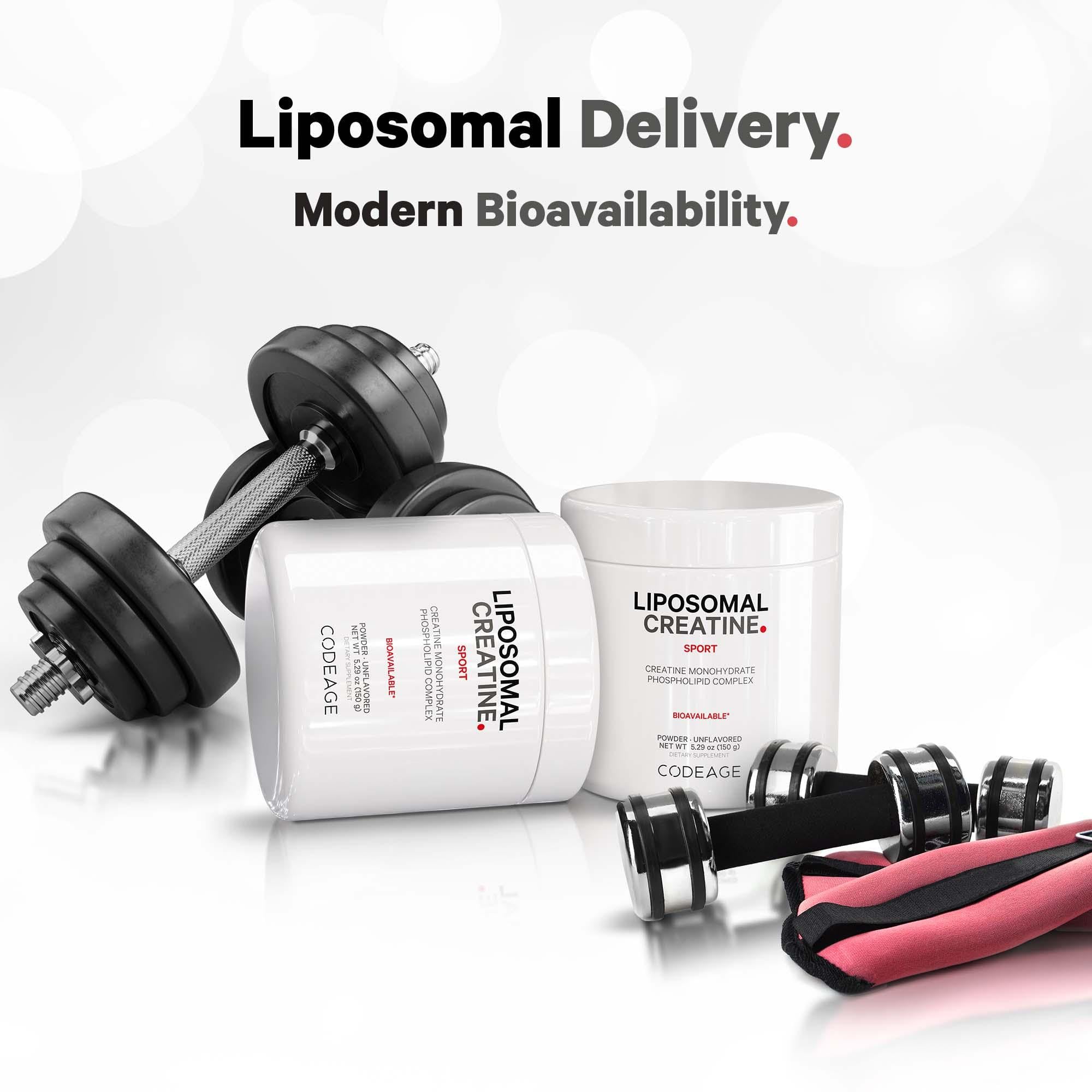 Codeage Liposomal Creatine jar on table ready for daily use
