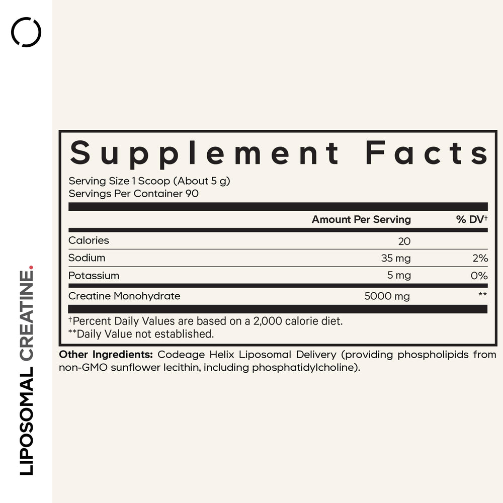 Codeage liposomal creatine powder pour shows easy-to-mix texture.