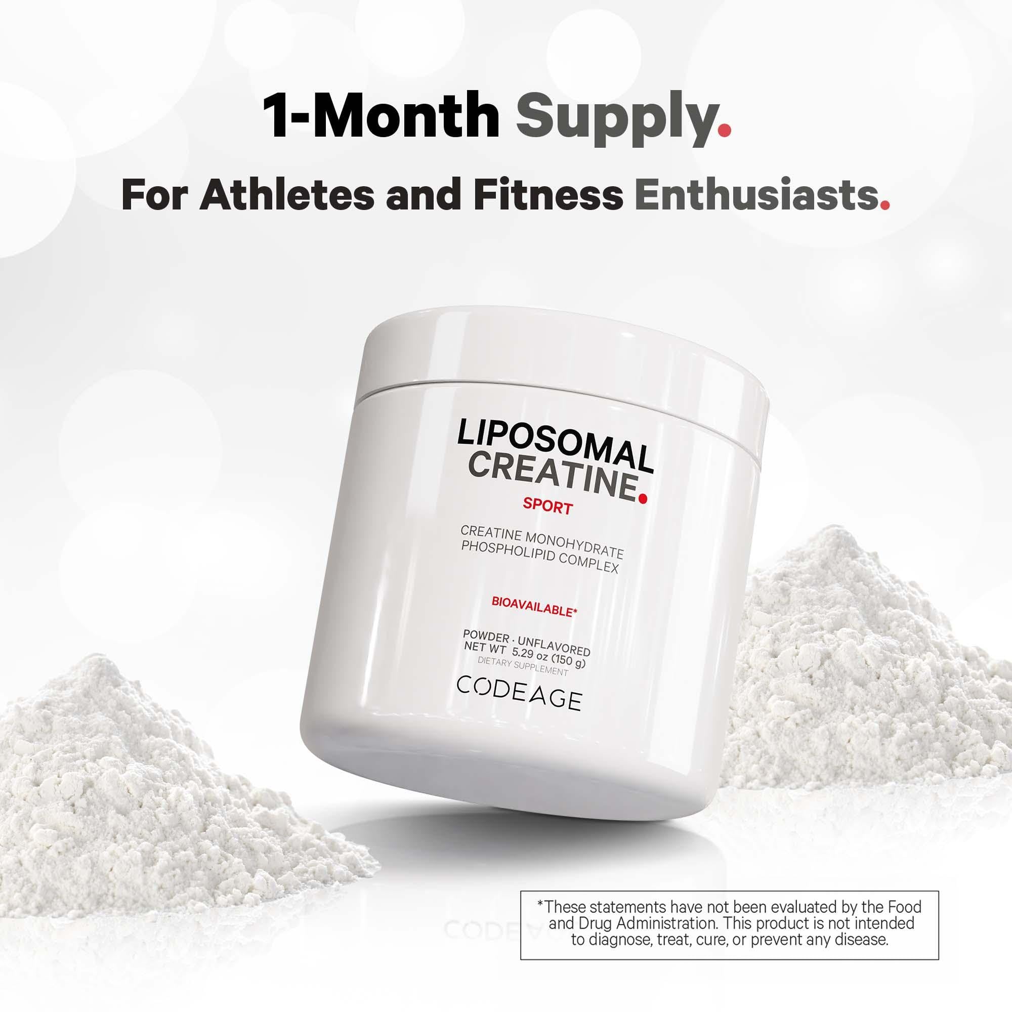 Codeage Liposomal Creatine supplement being poured into a glass