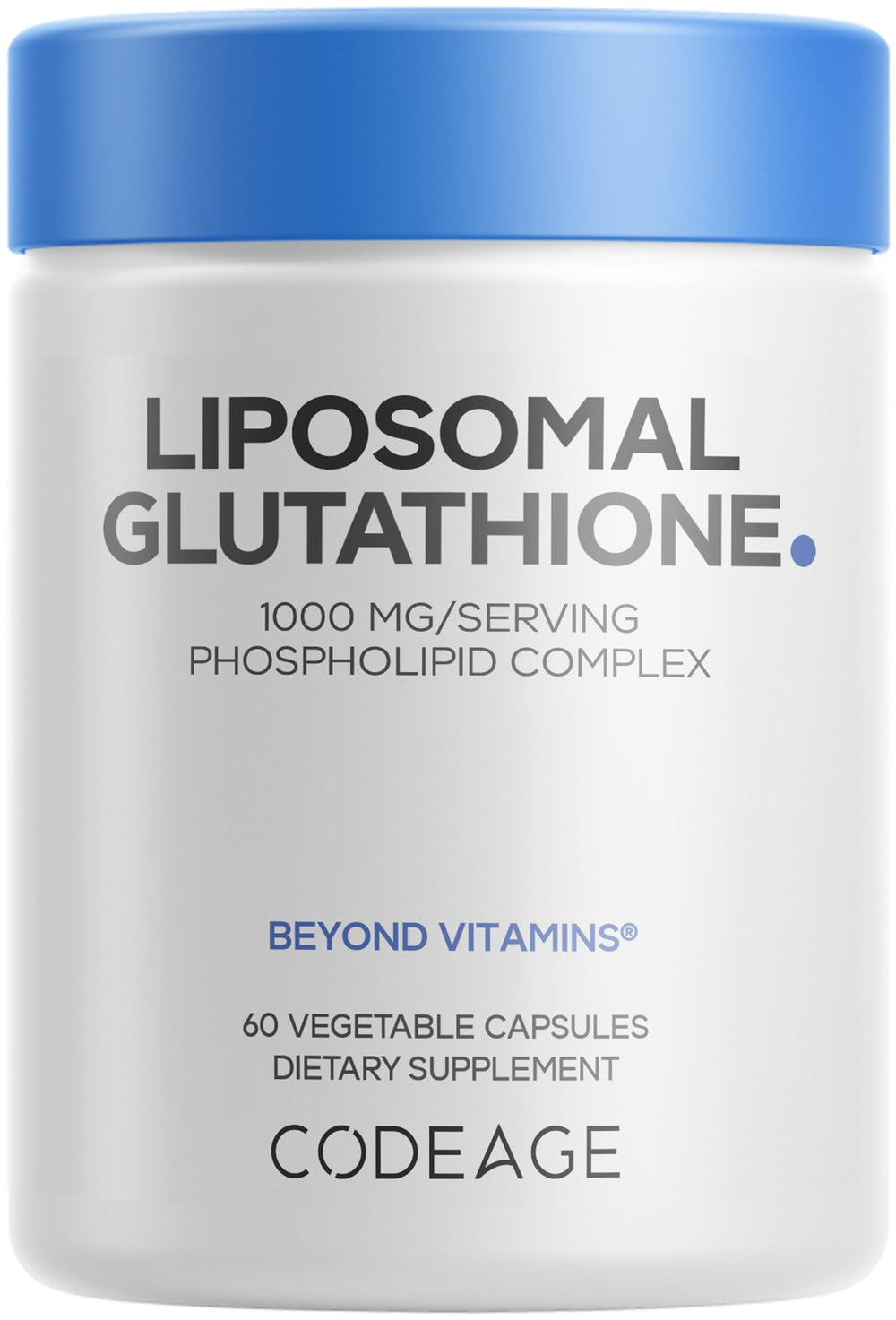 Codeage Liposomal Glutathione 1000 mg bottle with convenient capsules for daily use