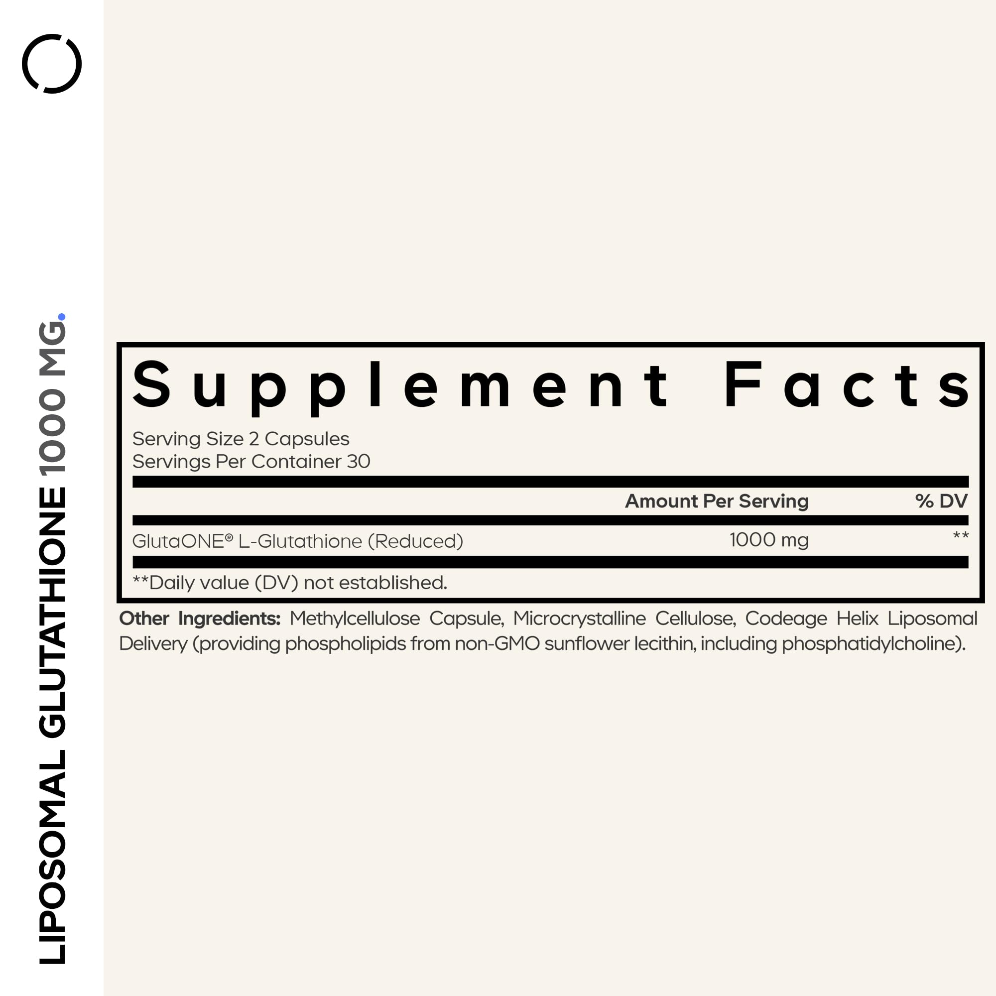 Codeage Liposomal Glutathione 1000 mg capsules arranged for easy dosing
