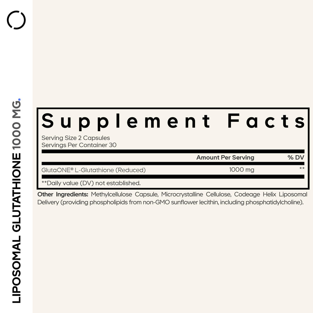 Codeage Liposomal Glutathione 1000 mg capsules arranged for easy dosing
