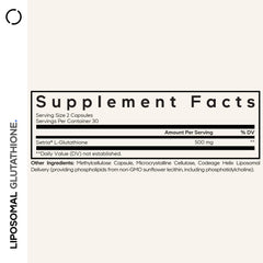 Codeage Liposomal Glutathione bottle back with supplement facts and vegan formula