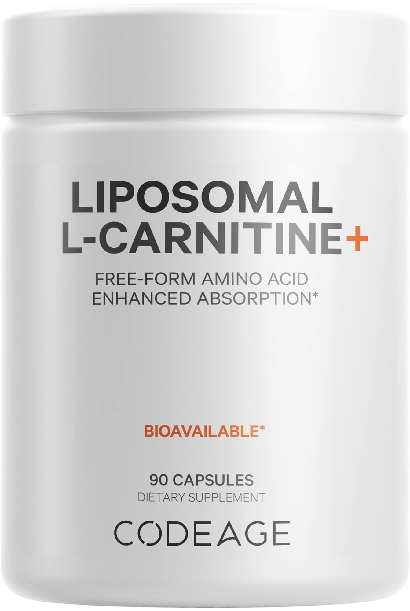 Codeage Liposomal L-Carnitine bottle front for daily supplementation.