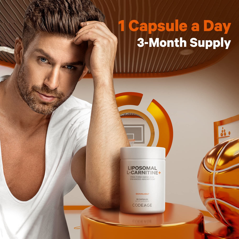 Codeage Liposomal L-Carnitine serving capsules for a simple routine.