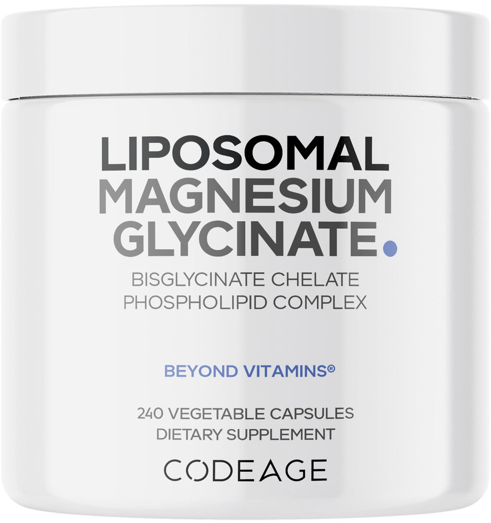Codeage Liposomal Magnesium Glycinate bottle showing 60 servings for daily wellness