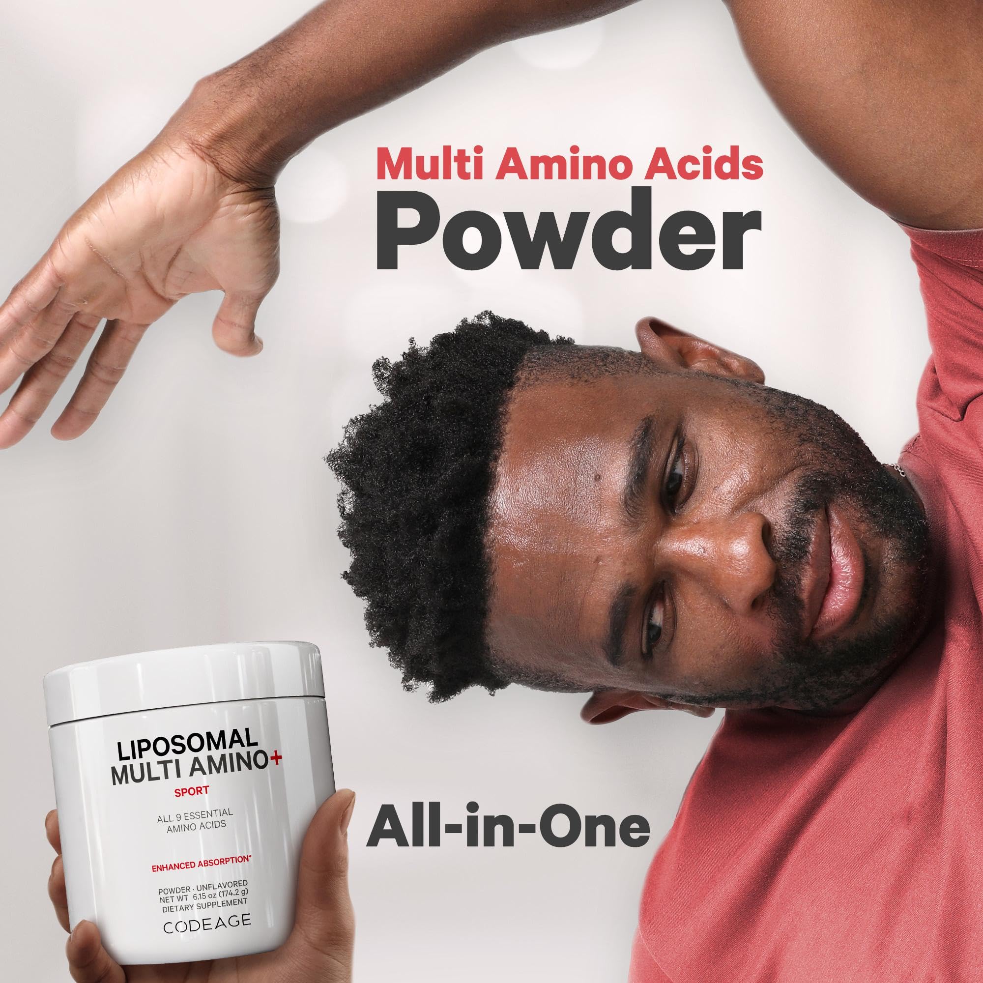Codeage Liposomal Multi Amino powder icon indicating gluten-free status.