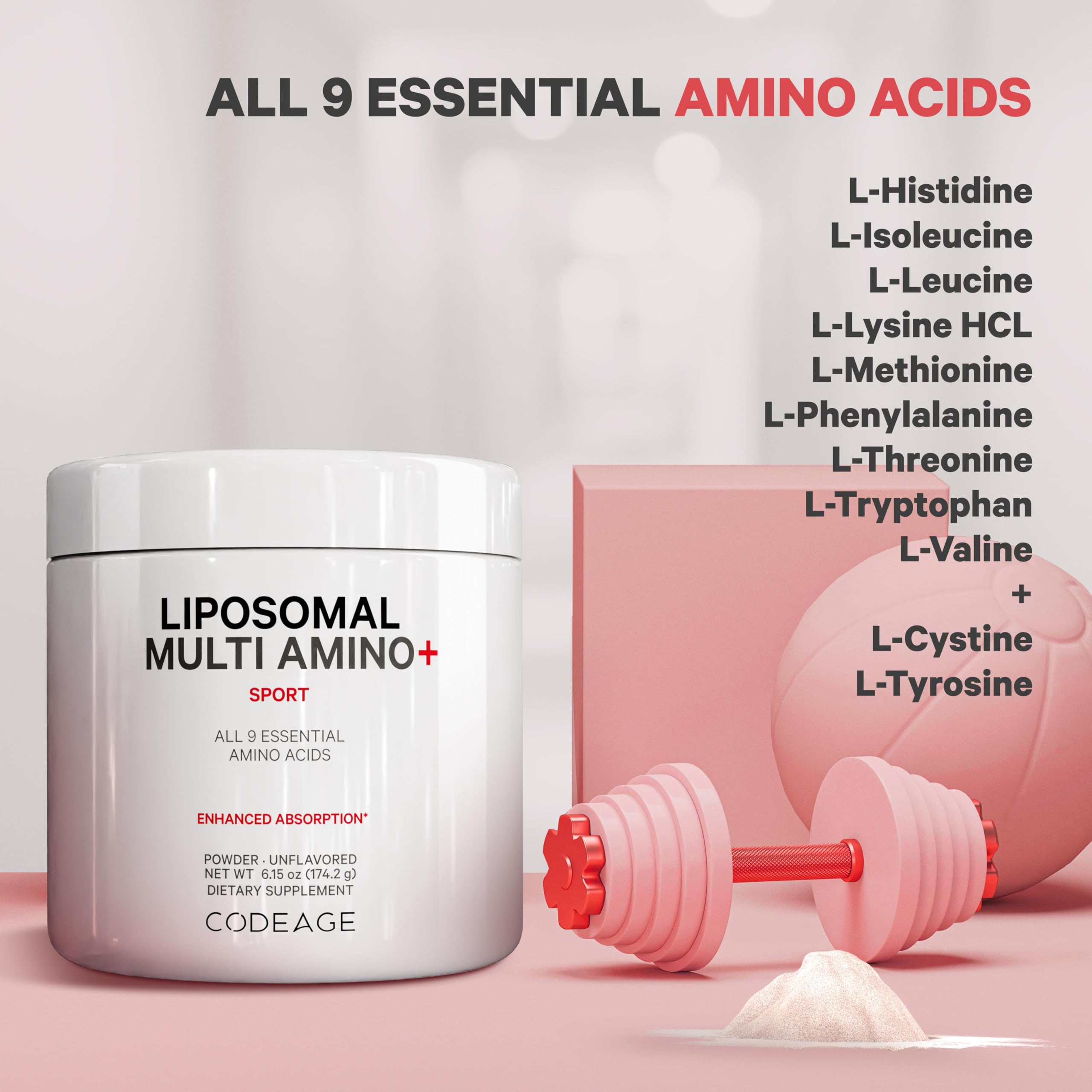 Codeage Liposomal Multi Amino powder mixing in a glass for post-workout drink.