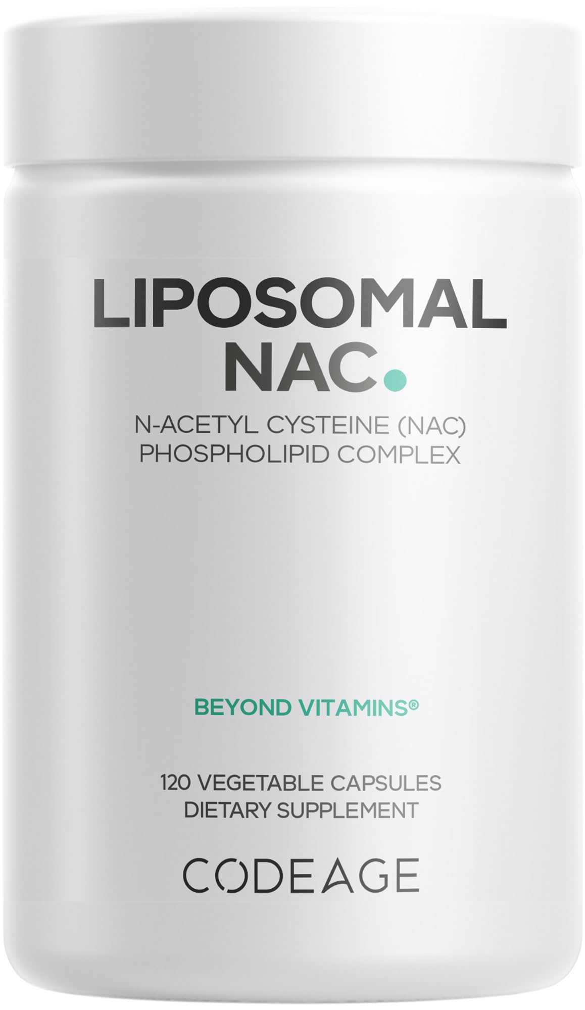 Codeage Liposomal NAC bottle showing a convenient daily supplement for versatile wellness use.
