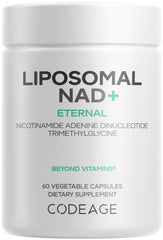 Codeage Liposomal NAD+ bottle showing the 500 mg formulation for daily use