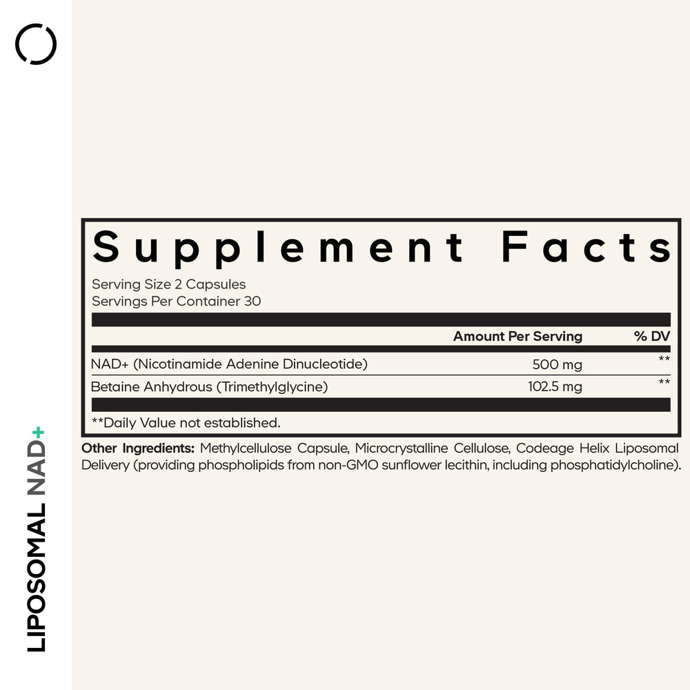 Codeage Liposomal NAD+ capsules ready for daily consumption