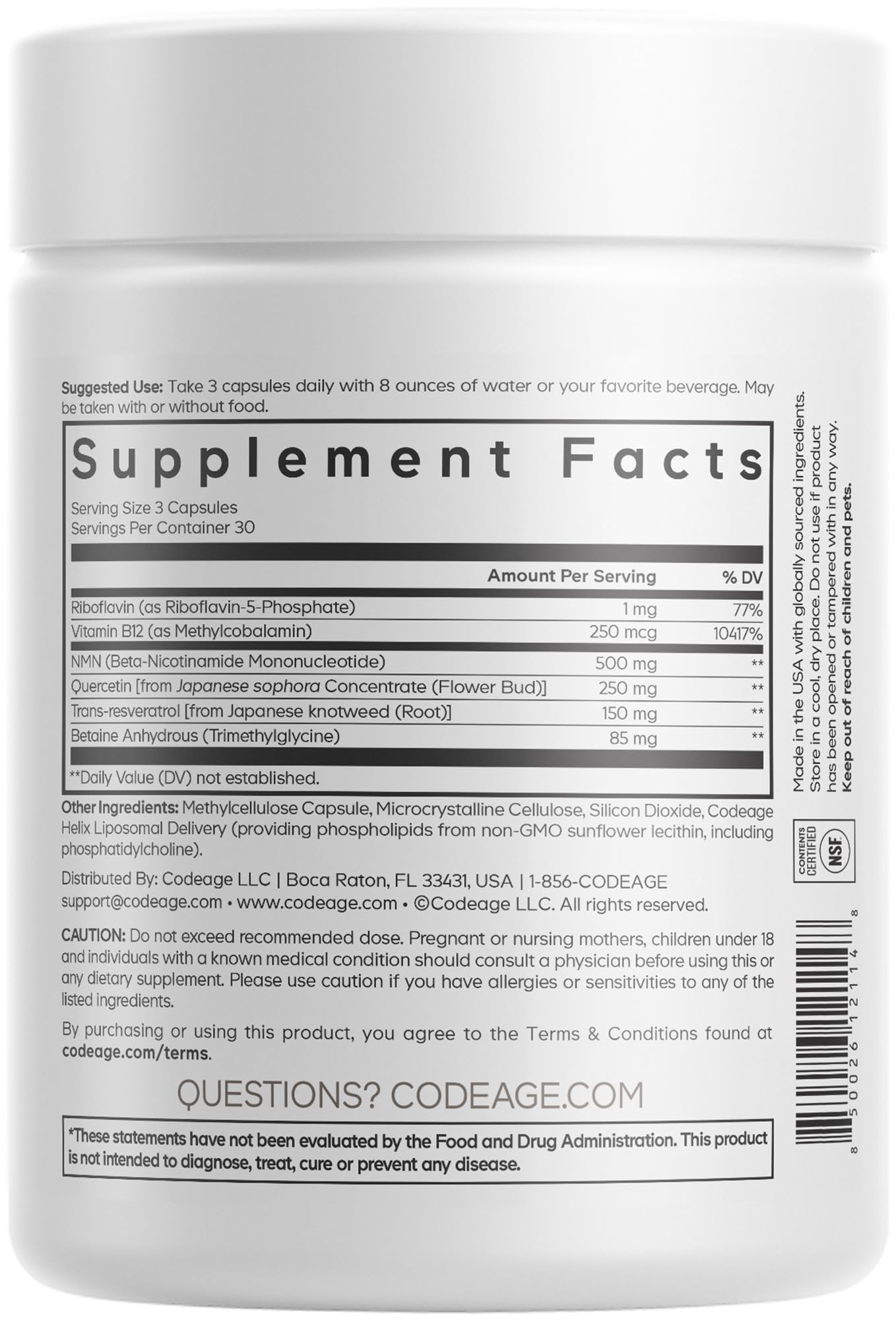 Codeage Liposomal NMN Platinum bottle in a daily routine setup