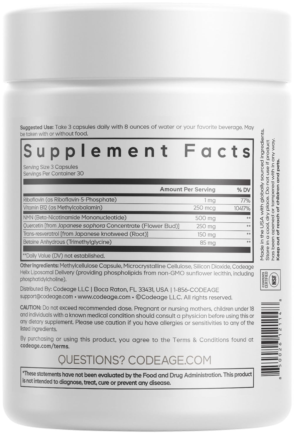 Codeage Liposomal NMN Platinum bottle in a daily routine setup