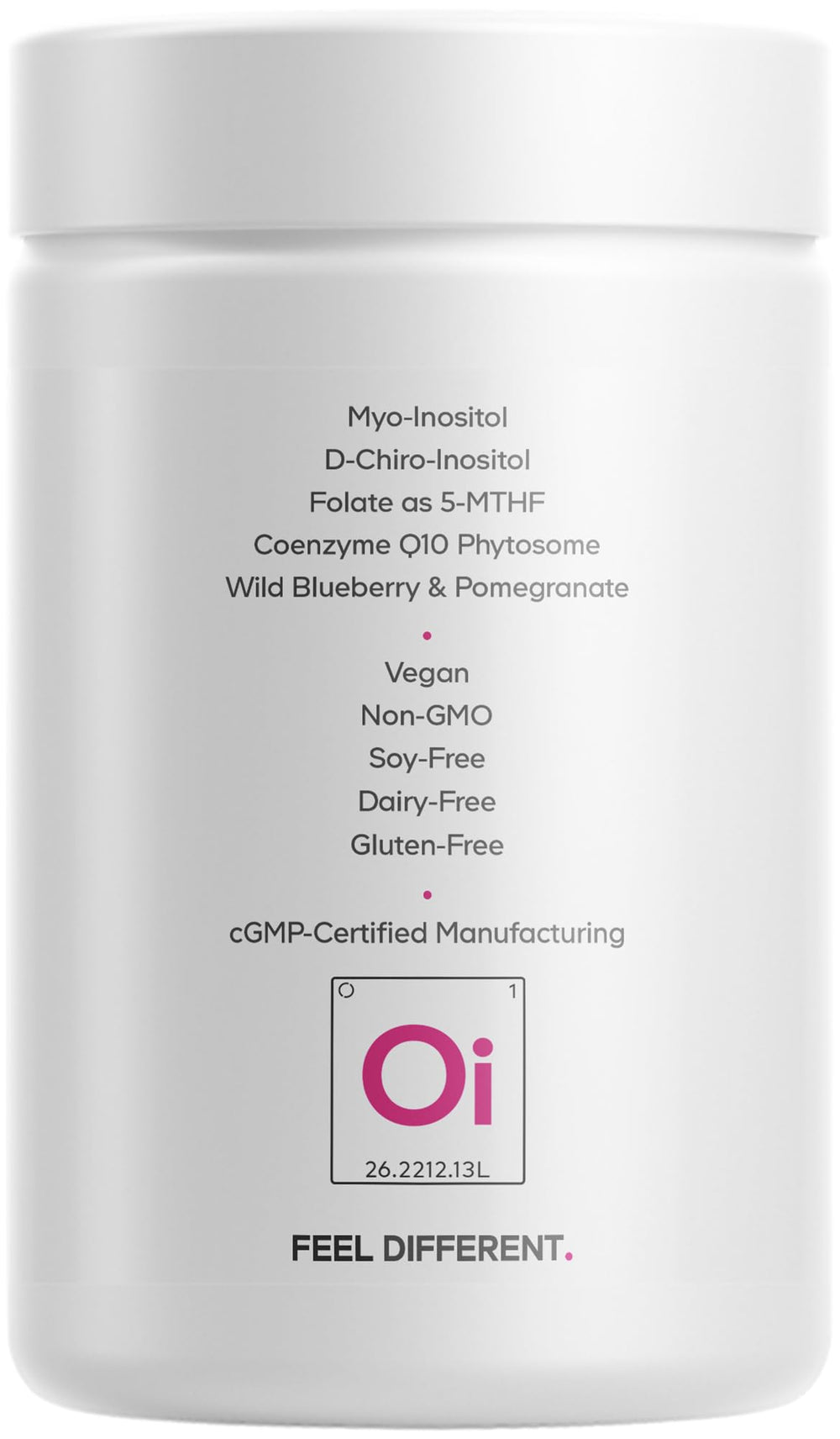 Codeage Liposomal Ovarian Inositol+ bottle pour illustrates capsules ready for daily use